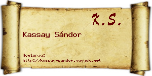 Kassay Sándor névjegykártya